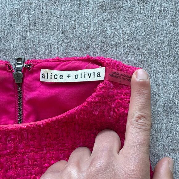 Alice + Olivia Pink Tweed Mini Dress - Picture 2 of 7